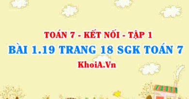 Bài 1.19 trang 18 SGK Toán 7 tập 1 Kết nối tri thức